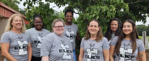This shows the team of fourth grade teachers and their two interns.